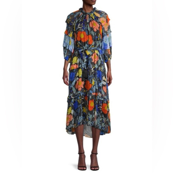 Kobi Halperin floral boho flowy tiered long sleeve midi dress - Small NWOT - Picture 2 of 2